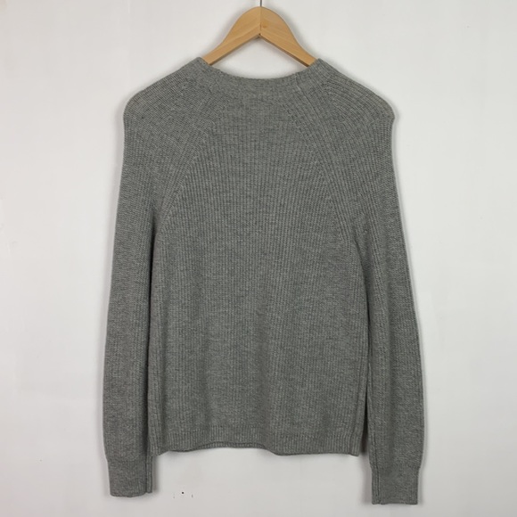 J.Crew XS Factory Gray Sweater Black Ribbon Bow Cotton Blend - Picture 10 of 10